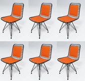 Knsz kafes tel sandalyesi 6 lı mazlum syhtrn sırt minderli ofis cafe bahçe mutfak thumbnail 1