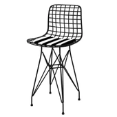 Knsz ufak boy tel bar sandalyesi 1 li uslu syhtuan 55 cm oturma yüksekliği mutfak bahçe cafe ofis thumbnail 1