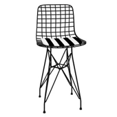 Knsz ufak boy tel bar sandalyesi 1 li uslu syhtuan 55 cm oturma yüksekliği mutfak bahçe cafe ofis thumbnail 2