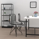 Knsz kafes tel sandalyesi 1 li mazlum syhtuan sırtminderli ofis cafe bahçe mutfak thumbnail 1