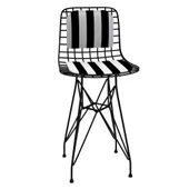 Knsz ufak boy tel bar sandalyesi 1 li uslu syhtuan sırt minderli 55 cm oturma yüksekliği mutfak bahçe cafe ofis thumbnail 2