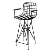 Knsz orta boy tel bar sandalyesi 1 li mağrur syhtuan kolçaklı 65 cm oturma yüksekliği mutfak bahçe cafe ofis thumbnail 1