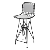 Knsz orta boy tel bar sandalyesi 1 li mağrur syhbyz sırt minderli 65 cm oturma yüksekliği mutfak bahçe cafe ofis thumbnail 1