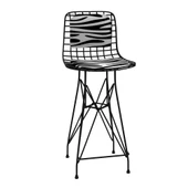 Knsz orta boy tel bar sandalyesi 1 li mağrur syhbonar sırt minderli 65 cm oturma yüksekliği mutfak bahçe cafe ofis thumbnail 2