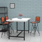 Knsz orta boy tel bar sandalyesi 1 li mağrur syhtrn sırt minderli 65 cm oturma yüksekliği mutfak bahçe cafe ofis thumbnail 3