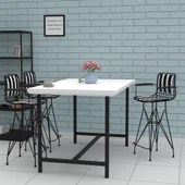 Knsz orta boy tel bar sandalyesi 1 li mağrur syhtuan kolçaklı sırt minderli 65 cm oturma yüksekliği mutfak bahçe cafe ofis thumbnail 3