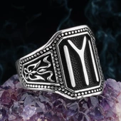 Kayı Boyu Tasarımlı 925 Ayar Gümüş Erkek Yüzük thumbnail 1