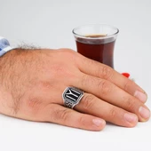 Kayı Boyu Tasarımlı 925 Ayar Gümüş Erkek Yüzük thumbnail 2