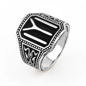 Kayı Boyu Tasarımlı 925 Ayar Gümüş Erkek Yüzük thumbnail 3