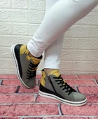 Voyager 8498 Gri-Sarı Hakiki Deri Kaymaz Taban Fermuarlı Bağacaklı Bot thumbnail 6