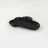 Keramika Mat Siyah Noyan Kayık Tabak 2 Adet 26 Cm - 3