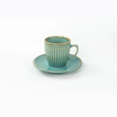 Keramika Teal Line Kahve Fincan Takımı 12 Parça 6 Kişilik - 4