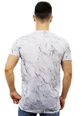 Mermer Desenli Beyaz T-Shirt - 3