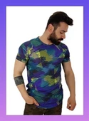 Erkek Prizma Desen T-Shirt - 1