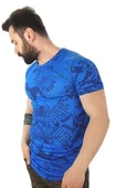 Erkek Mavi Peti Desen T-Shirt - 4