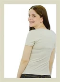 Bej Rengi Önü Baskılı T-Shirt - 3