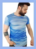 Erkek Ocean Desen T-Shirt - 1