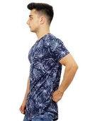 Lacivert Desenli T-Shirt - 2