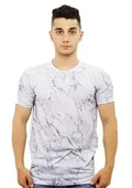 Mermer Desenli Beyaz T-Shirt - 1