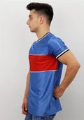 Mavi Kırmızı Şeritli T-Shirt - 2