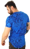 Erkek Mavi Peti Desen T-Shirt - 3