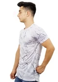 Mermer Desenli Beyaz T-Shirt - 2