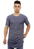 Lacivert Beyaz Çizgili T-Shirt - 1