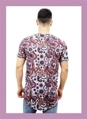 Mor Çiçek Desenli T-Shirt - 3