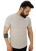 Erkek Düz Krem Renk T-Shirt thumbnail 1