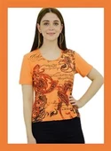 Yazı Detaylı Turuncu T-Shirt - 3
