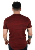 Bordo Siyah Kalın T-Shirt - 3