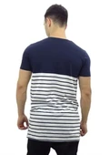 Lacivert Beyaz Çizgili T-shirt 10134 - 3
