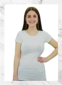 Beyaz Uzun T-Shirt - 1