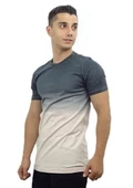 Çift Renkli T-Shirt Gri 10128 thumbnail 2