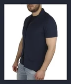Polo Yaka Önü Açık Waffle T-shirt - 4