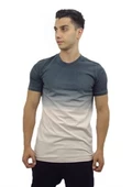 Çift Renkli T-Shirt Gri 10128 thumbnail 1