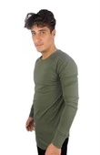 Erkek Uzun Kollu T-shirt Haki - 2