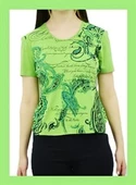 Yazı Detaylı Yeşil T-Shirt - 3