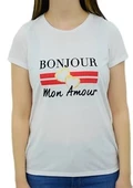 Bonjour Baskılı T-Shirt - 1