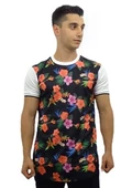 Çiçek Desenli Kolları Beyaz T-shirt 10149 - 1