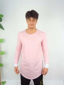 Oval Kesim Uzun Kollu T-shirt Pembe - 2