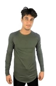Erkek Uzun Kollu T-shirt Haki - 1