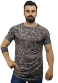 Desenli Erkek Tişört -Camel thumbnail 1