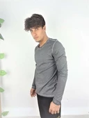 Asit Yıkamalı Erkek T-shirt Antrasit - 3