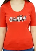 Cat&Dog Baskılı Turuncu T-Shirt - 4