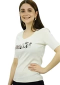 Cat&Dog Baskılı Krem T-Shirt - 2