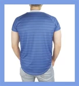 Spor Mavi Lacivert Çizgili T-shirt thumbnail 3