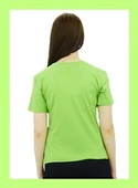 Yazı Detaylı Yeşil T-Shirt - 4