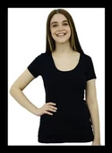 Kruvaze Yaka Siyah T-Shirt - 2