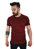 Bordo Siyah Kalın T-Shirt - 1